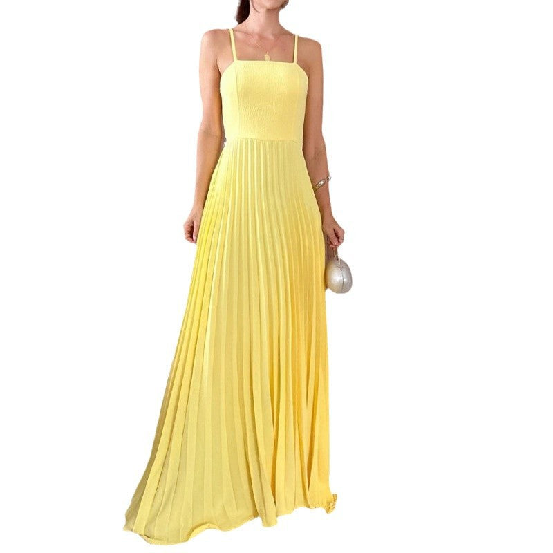 Women's High-Rise Splicing Sexy Dew Solid Color Design Dress In Summer 2025