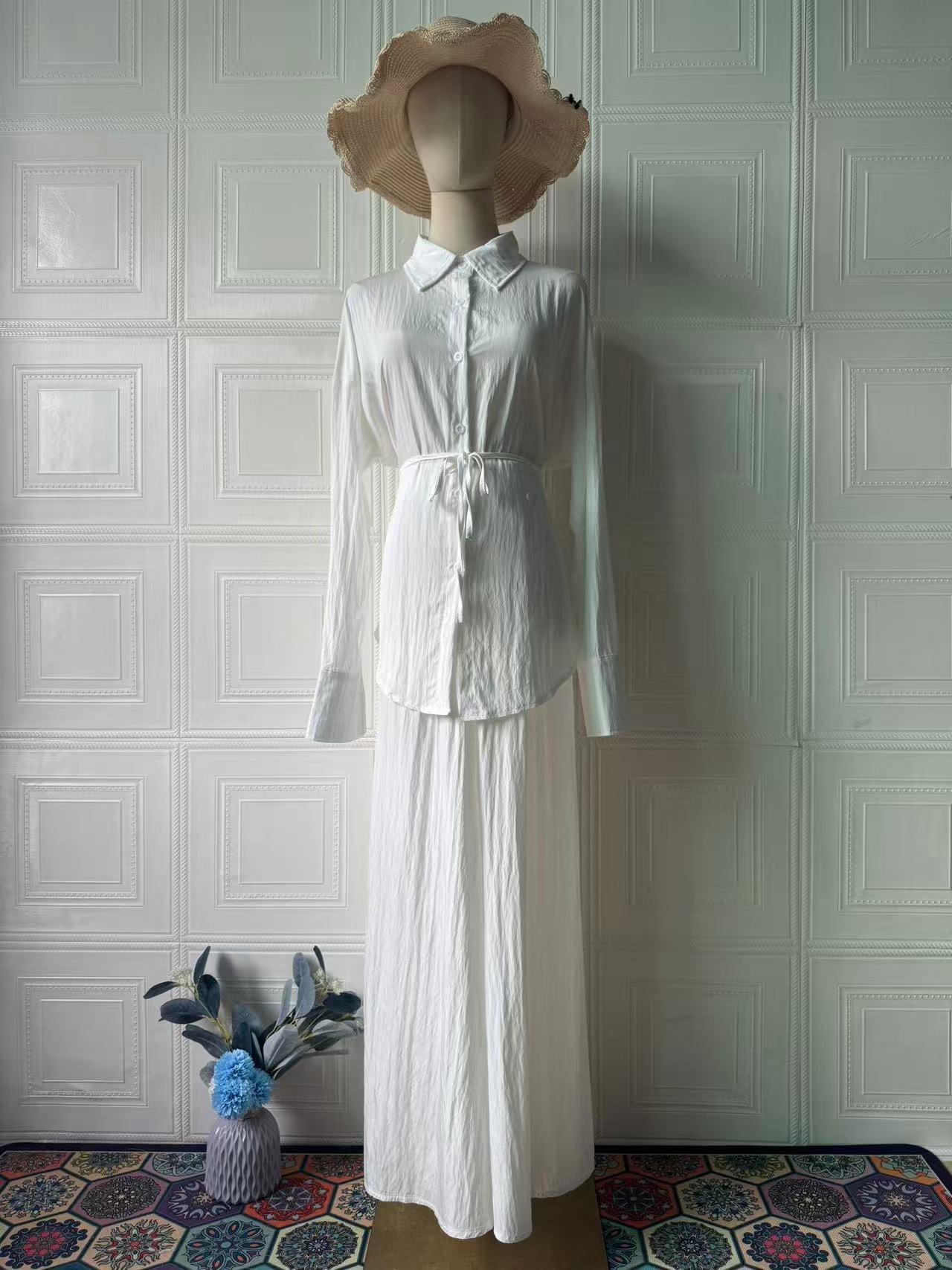 2025 Warm Elegant Noble Long Sleeve Top Comfortable Long Dress Suit Woman