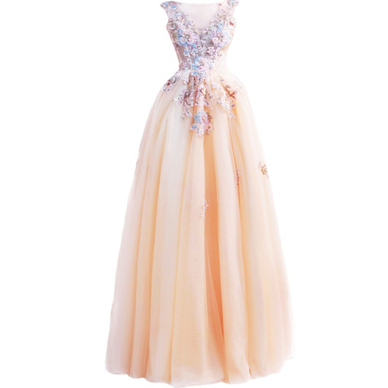 2025 New Light Gold Bride Long Sleeve Dinner Ceremony Show Show Bridesmaid Evening Dress