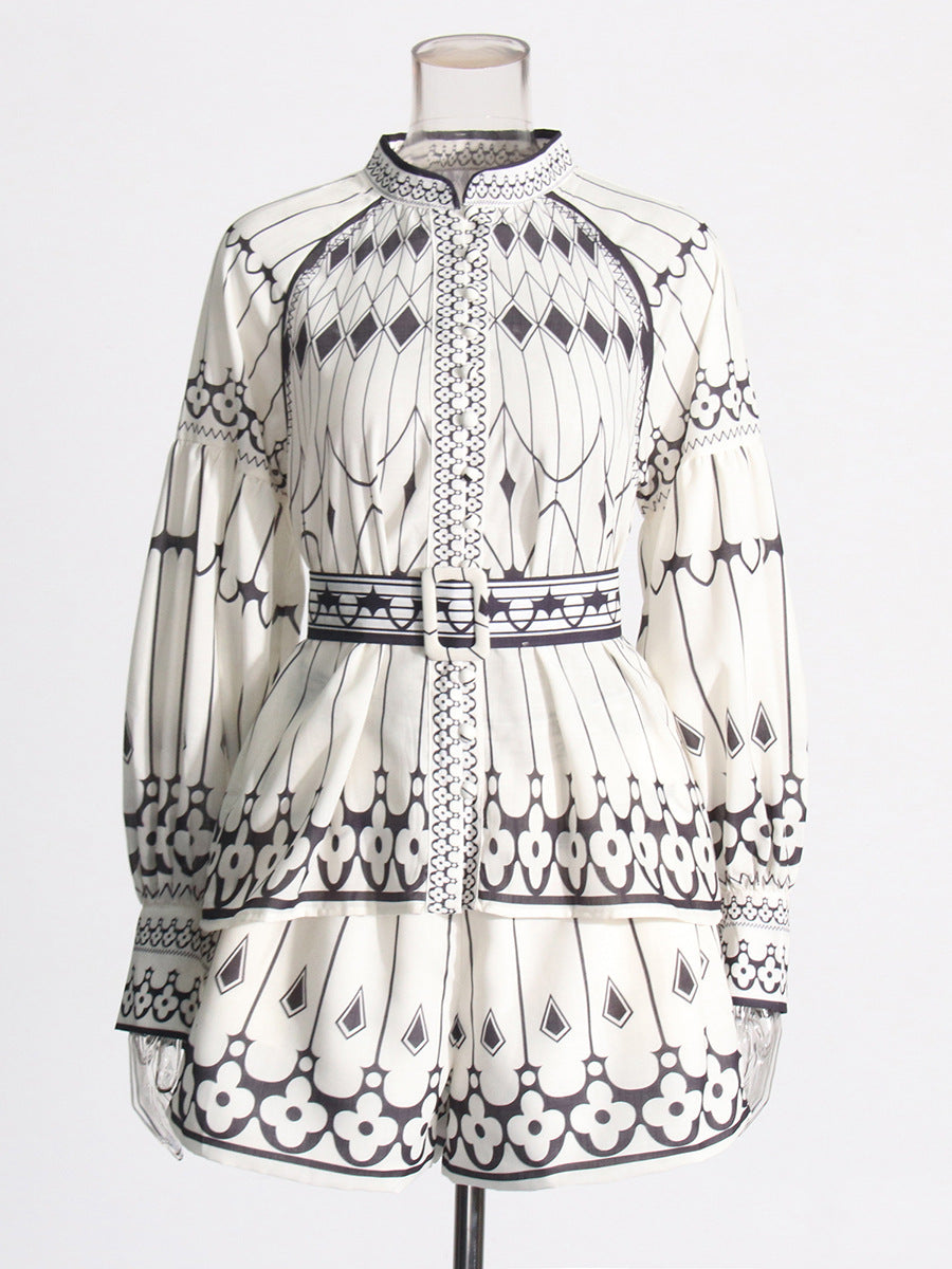 Women's New 2025 Fashion Collared Shirt High-End Feel Shorts To Repair Summer Suit Women