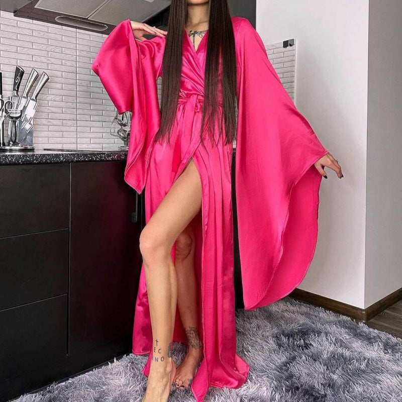 East Autumn And Winter Comfortable Leisure Temperament Home Lady Tied With A Night Gondor Robe Women's Dress