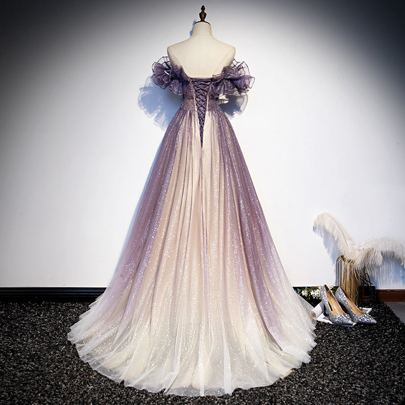 Evening Dress 2025 New Summer Women's Elegance Elegance Long Chorus Performance Dress