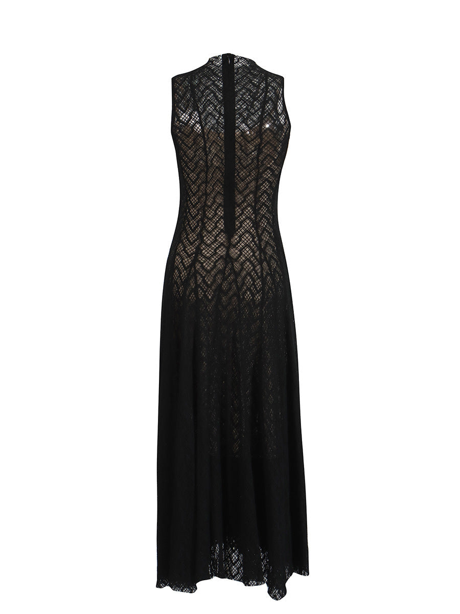 Temperament Style Dress 2025 Summer New Round-Neck Sleeveless Texture High-End Knitted Dress Woman