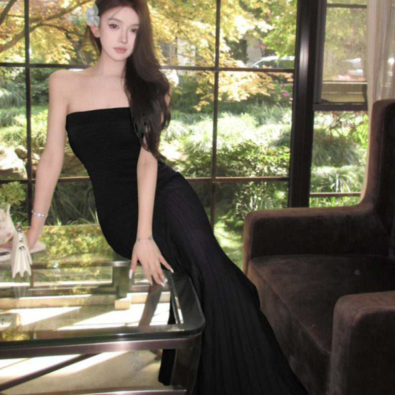 Body-High-Senior Corsenior Knitted Long Dress Senior Feel Seaside Holiday Dress Woman
