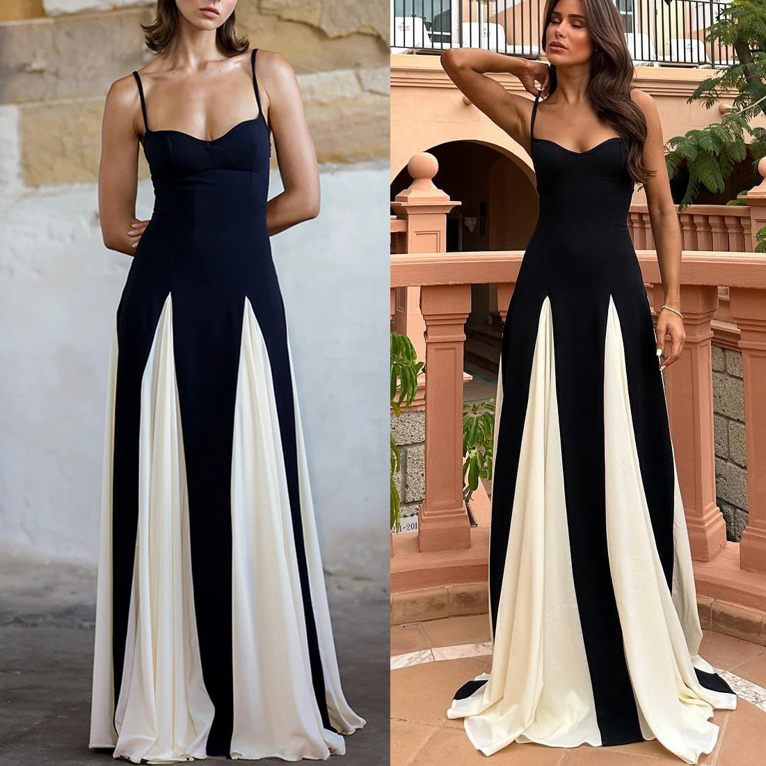 2024 New Slings Bump-Colored Dresses INS Casually Relaxed Holiday Women's Dress HZ0628