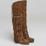New Over-Knee Rivet Flat Bottom High-Top Boots Women Winter 43-Yard Boots High Quality Shoes