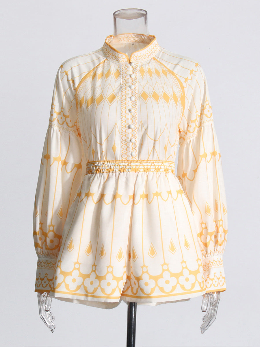 Women's New 2025 Fashion Collared Shirt High-End Feel Shorts To Repair Summer Suit Women