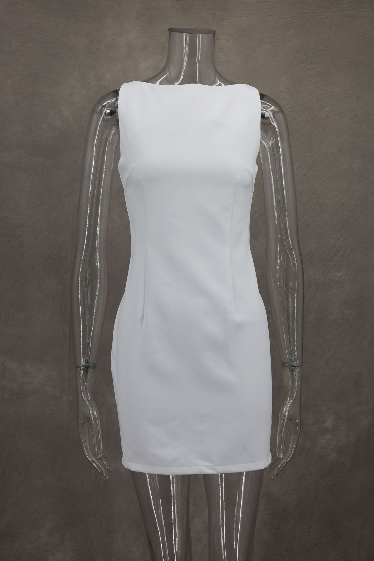 Dress 2024 Summer New White Collar Sleeveless Short