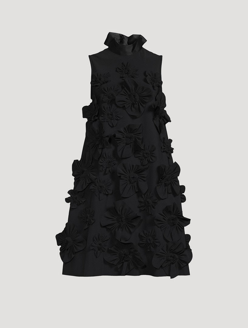 Temperament Famous Style Short Dress 2025 Spring New Heavy Industry Three-Dimensional Flowers Spliced With Dress Dress Woman