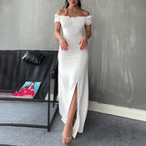 Women's Summer Braided Dress Soaked Sleeve Open Bag Hip Dress Woman