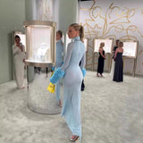 Autumn And Winter Women's Dress Fashion High-Necked Long Sleeves Slimming Dress