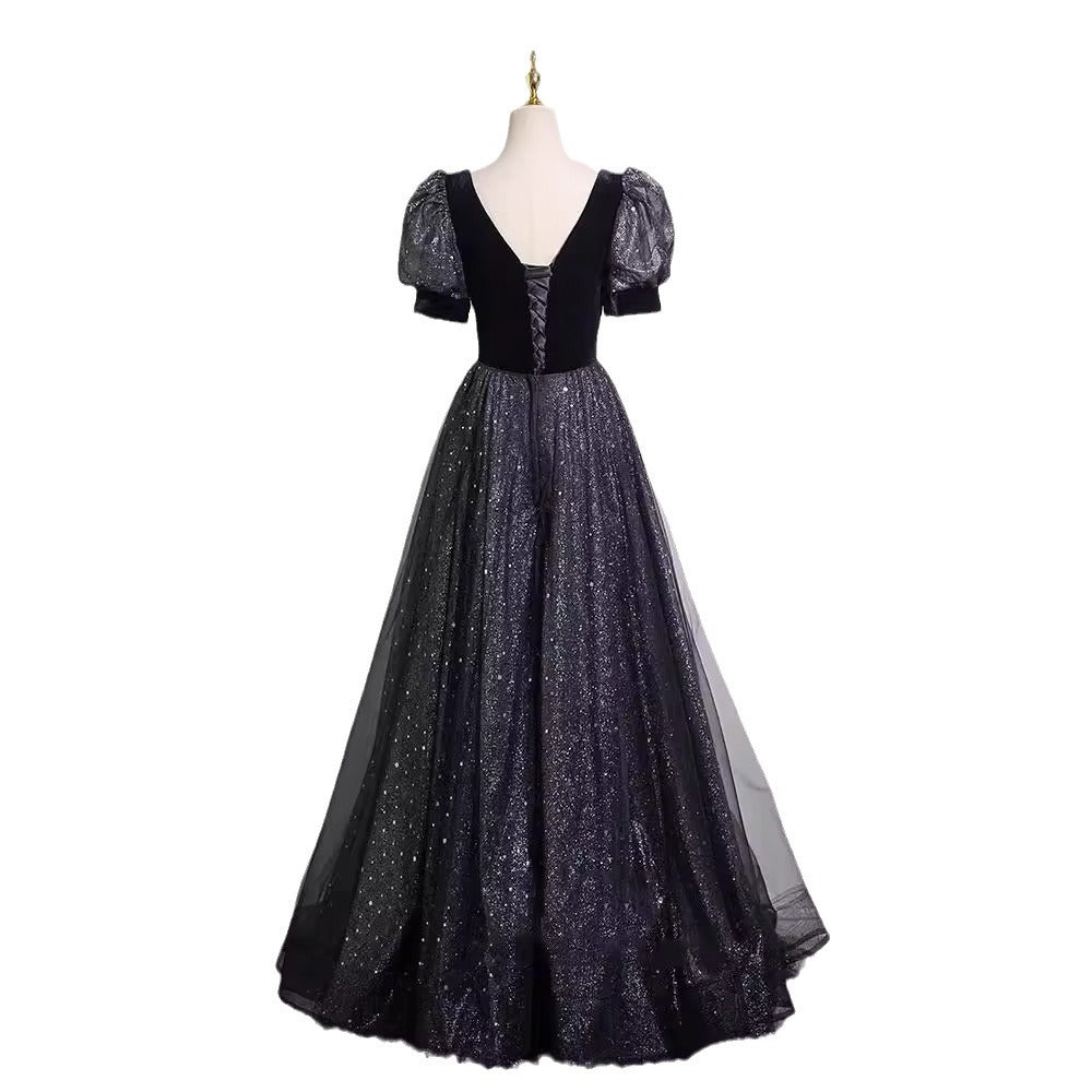 Evening Dress Dress 2025 New Banquet Temperative Host French Light Luxury Test Choral Performance Dresses Spring