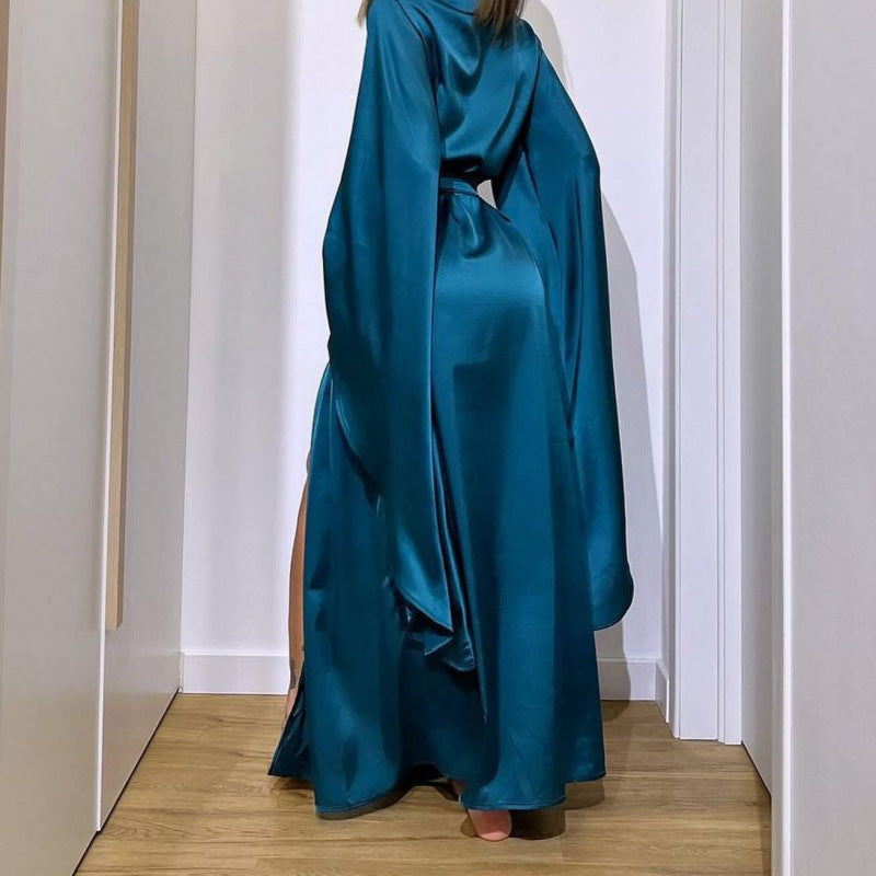 East Autumn And Winter Comfortable Leisure Temperament Home Lady Tied With A Night Gondor Robe Women's Dress