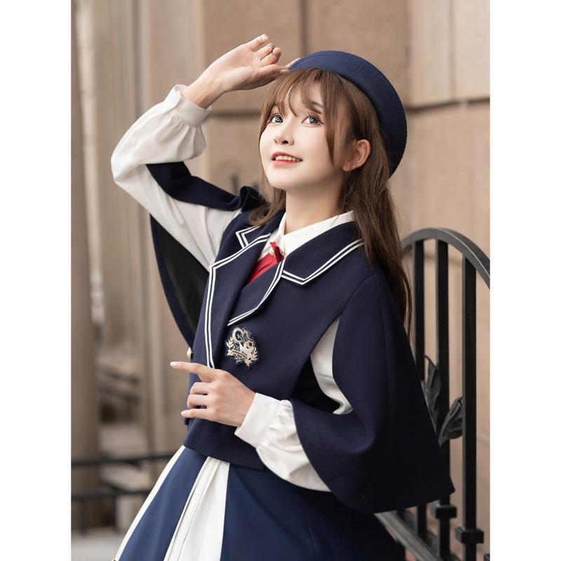 Design New Carrier Pigeon College Lolita College Wind Lolita Margarlet Four-Piece Set 6328