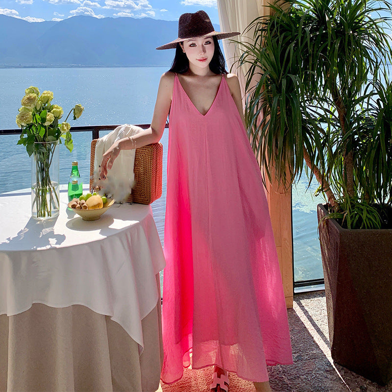 Summer Dress New French Sleeveless Sling Skirt Holiday Dress Vietnamese Thai Beach Dress Woman
