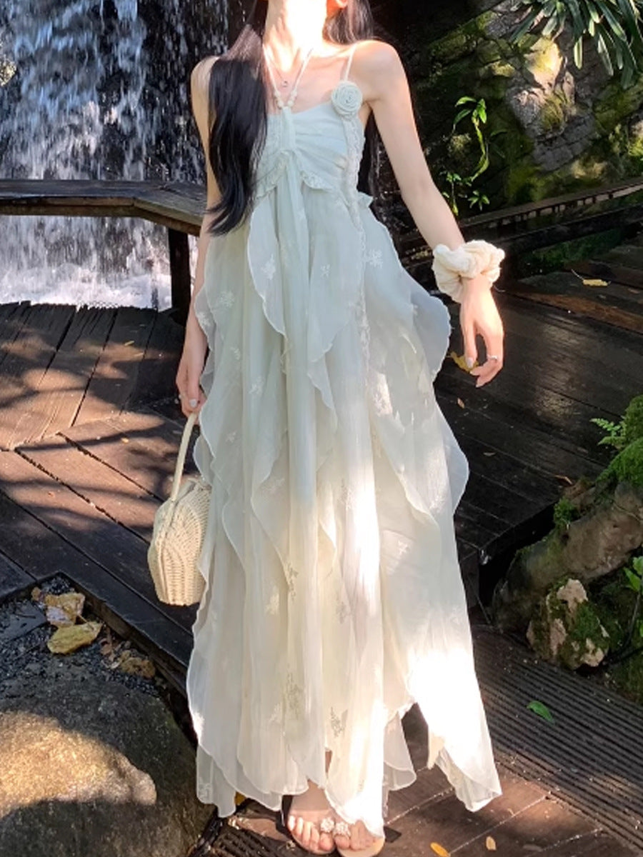 Midsummer Summer Cool Sling Dress Women's Holiday Style Temperament Dress HZ0628