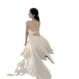 Temperament Hanging Neck Hanging Dress Women's Summer Dress Photo Show Back Seaside Beach Skirt