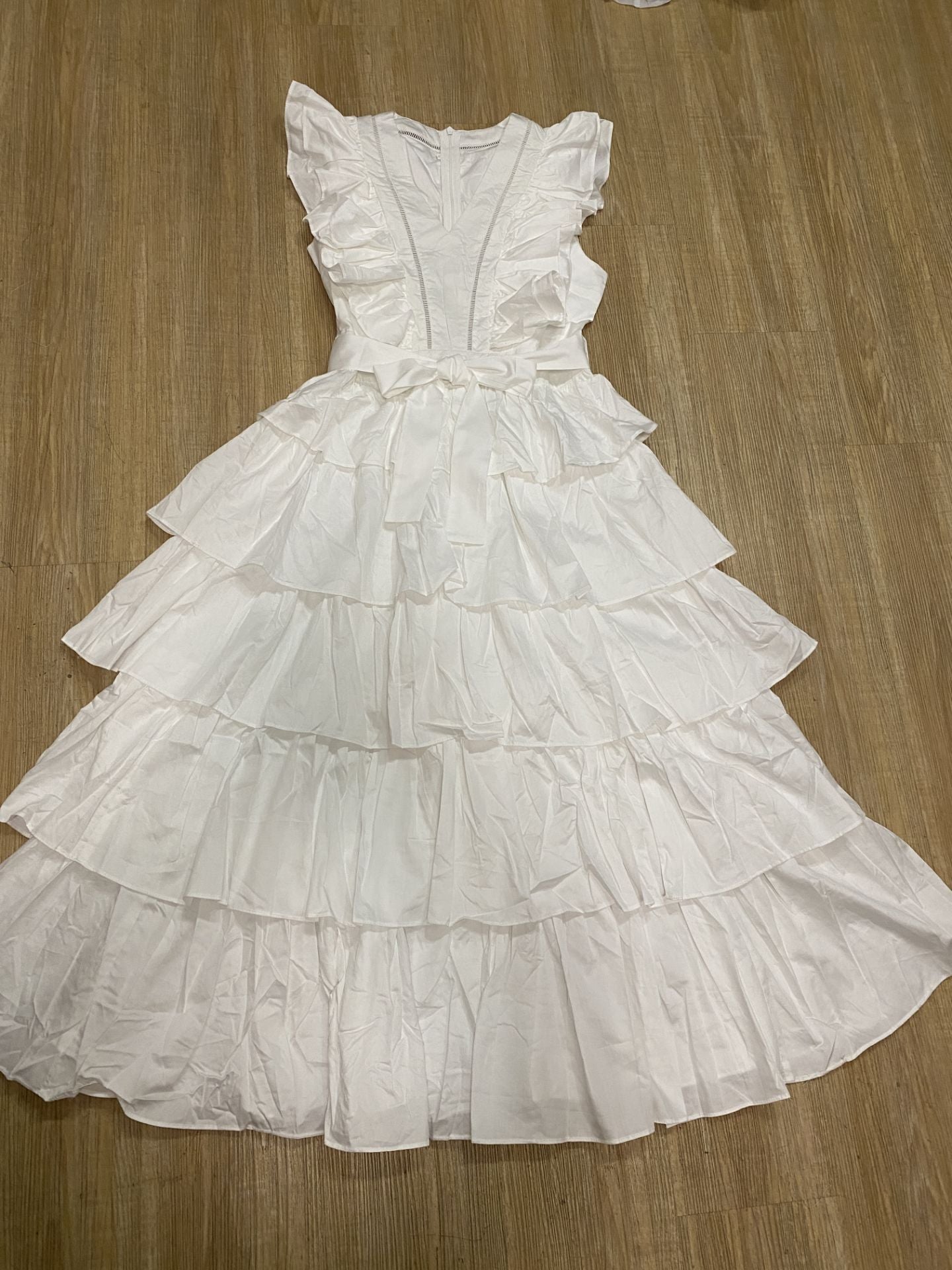 Floral Dress 2025 Australian Pastoral Wind V Collar Layer Lotus Leaf Cake Vest Dress Dress Dress