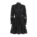 Elegant Court Style 2025 Summer New Collar Lace Embroidery Strap Lotus Side Lantern Sleeve Dress