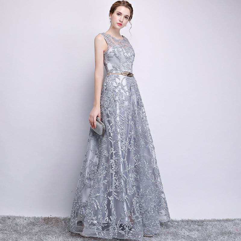 Evening Dress 2025 New Dignified Atmosphere Slimming Dress Long Host Dress Woman Spring