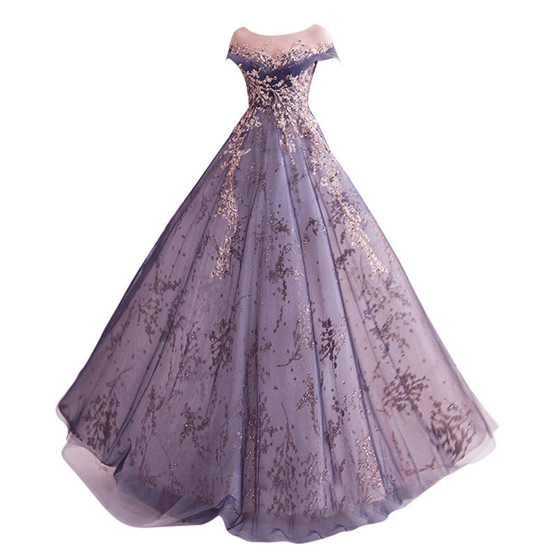 Of The Aur Atmosphere Purple Dress Annual Birthday Show Host Performing Walk Evening Dress