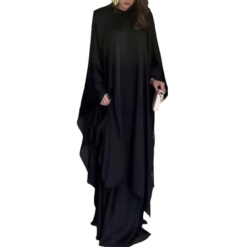Women's Wish Round Collar Robe Loose Comfortable Fashion Bat Sleeve Temperament Long Dress