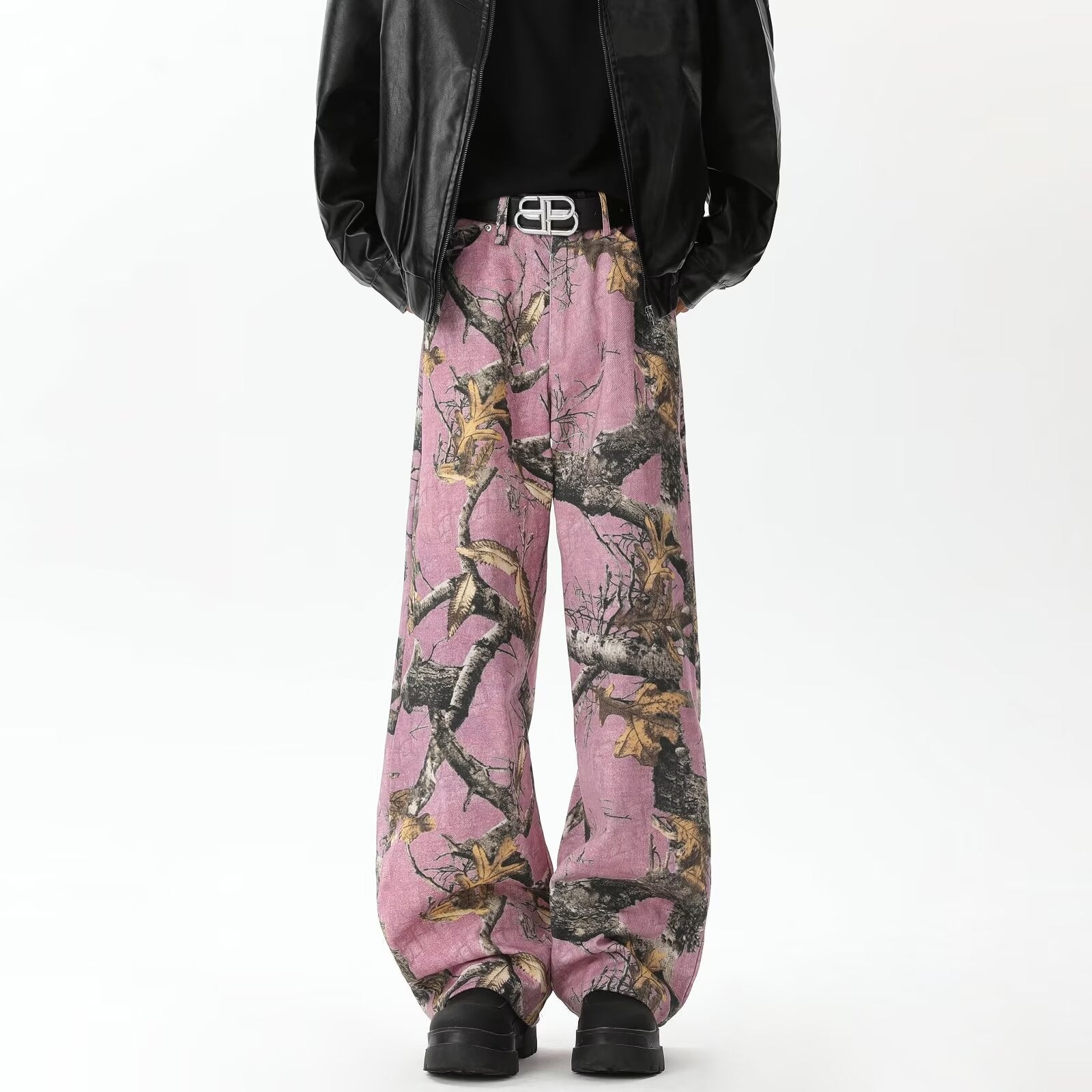 Summer New Retro Leisure Branches Camouflage Pants Water Wash Old Work Pants DJPT