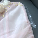 New Romantic Flowers Decorated With Fish Bone Thoracic Coat With Lotus Leaves Side Boiling Fish Tail Half Skirt Set