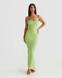 Sexy Fashion Showback Solid-Color Banquet Body-Body-Back-Up-Slinged Sling Dress