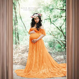 Women's Lace Pregnant Women Tail Short-Sleeved Dress Photography Flying Sleeve Dress 8919 (Special Price) Maternity