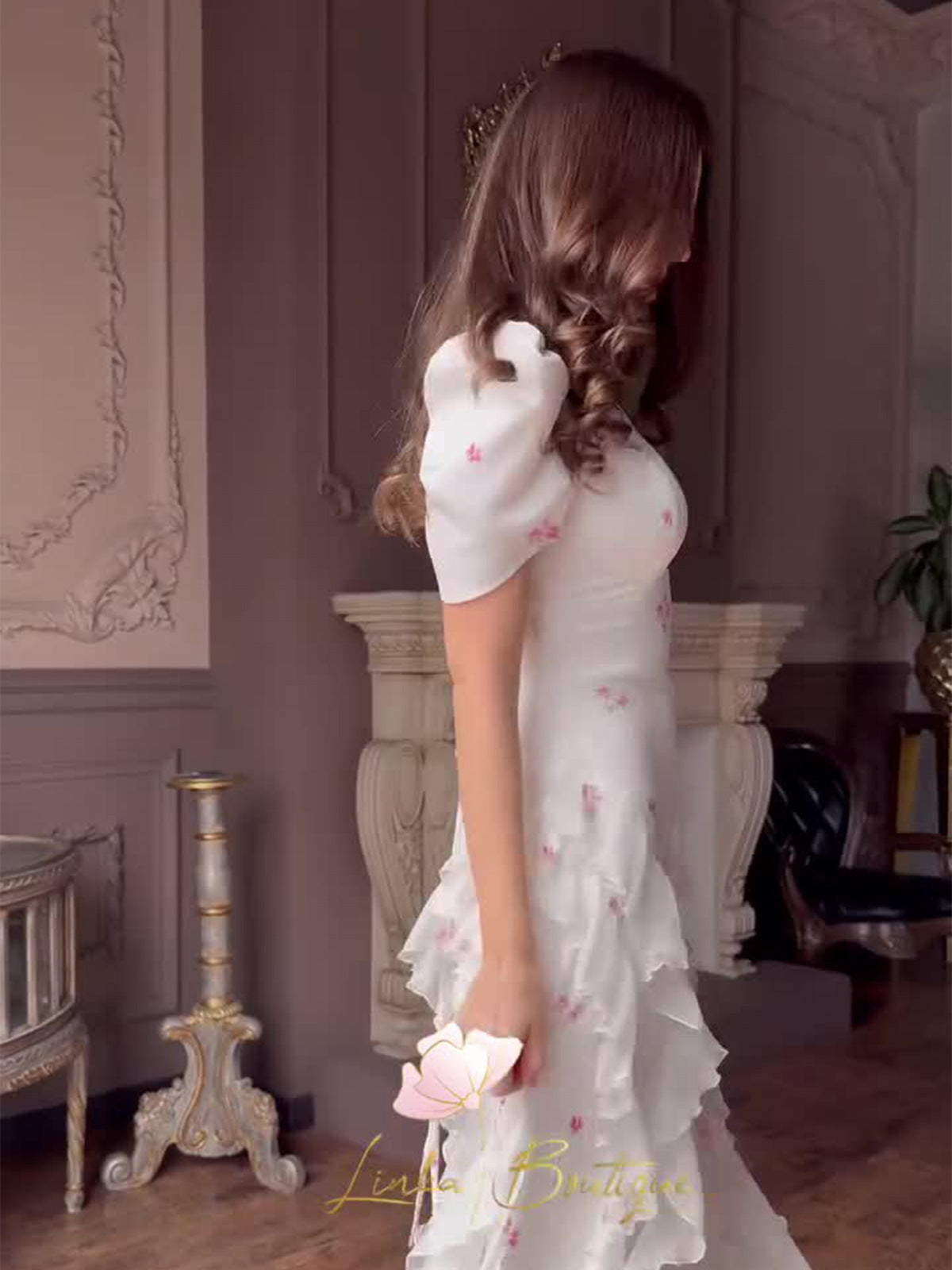 2025 New Sweet Style Temperament Short-Sleeved Silk Elegant Fashion Dress Woman