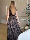 Summer New Fashion Collar Leopard Prints Thin Temperament Dress