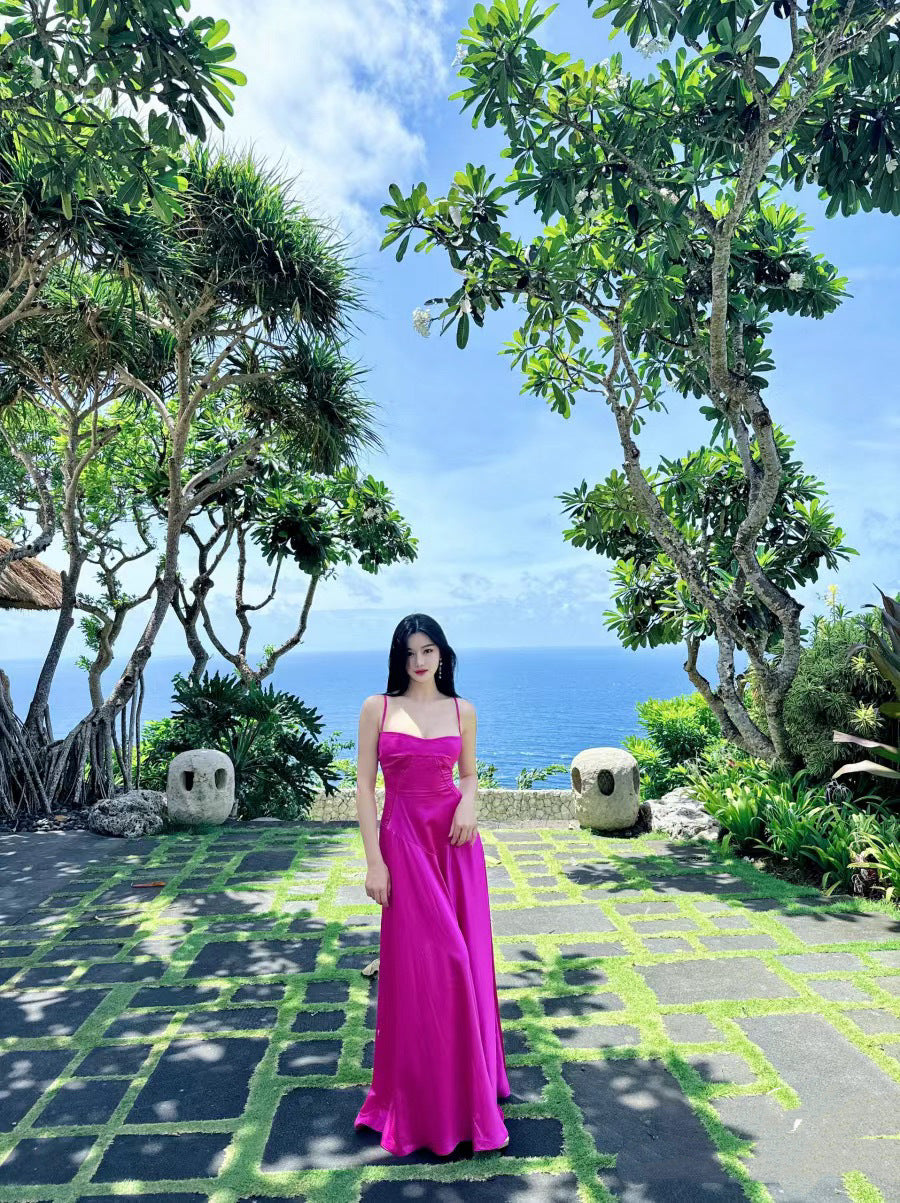 French Seaside Holiday Wind White Sling Belts With Thin Tug-And-Wearing Fairy Thoracic Dress