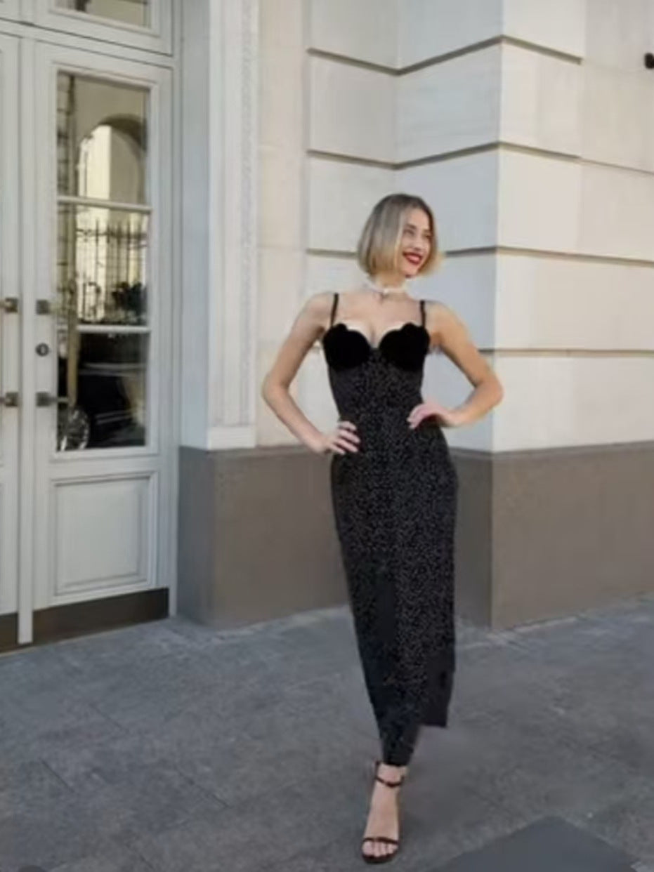 Spring Summer New Hot Selling Color Close Waist Wave Point Printing Dress LX0138