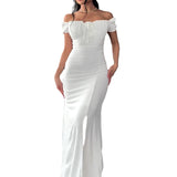 Women's Summer Braided Dress Soaked Sleeve Open Bag Hip Dress Woman