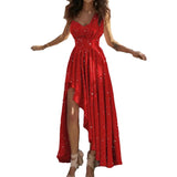 Women's Dress 2025 New Temperament Slanted Shoulders High-Waisted Long Loose Irregular Evening Dress DJPT