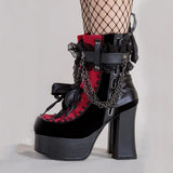 New Gothic Retro Thick And Thick Background Large-Size Women's Short Boots High Quality Shoes