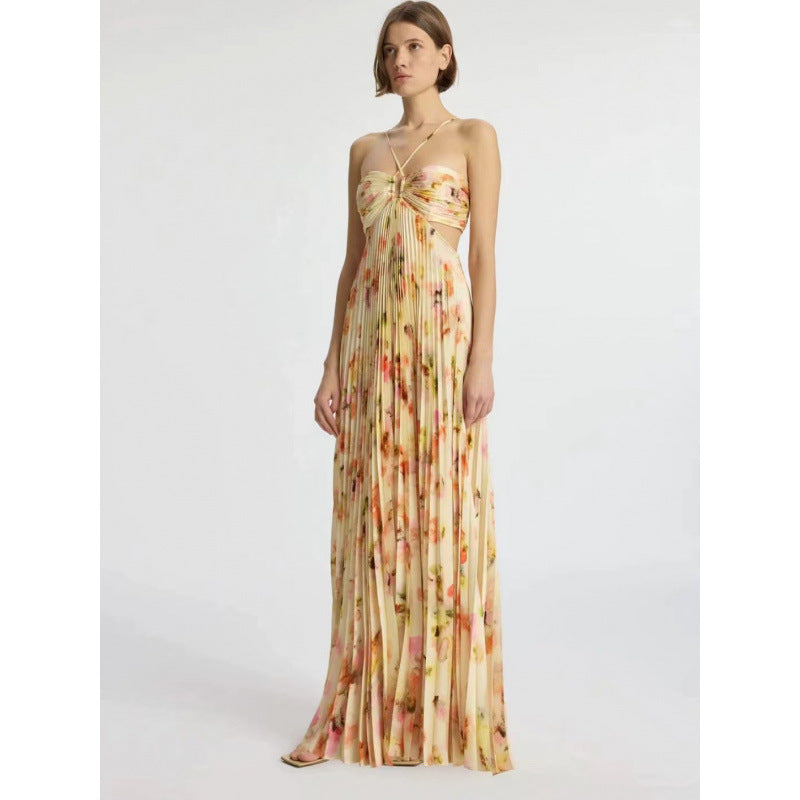 Evening Dress Sling Print Dress Goddess