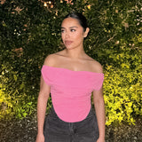 Shoulder Folding Body Curved Top 2025 Summer New Repair T-Shirt DJPT