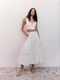 Summer Australian Holiday Cowboy Sling + Milky Bagfish Tail Half-Socked Skirt Set