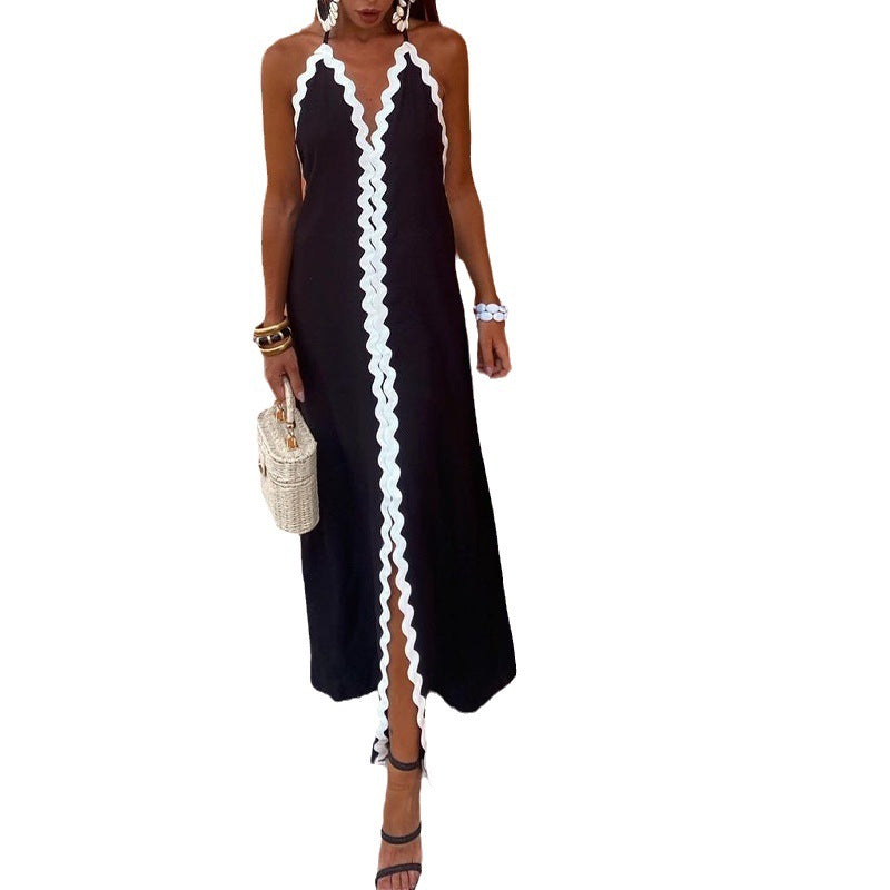 Women's Summer Hanging Neck-Loose Sexy Dress Simple Fashion Bump Dress