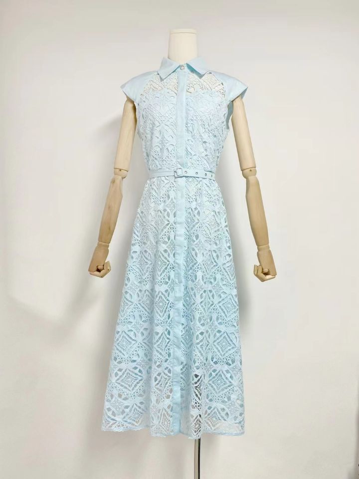 Summer Australian Holiday Wind Collar Sleeveless Belt To Collect Waist Water Lace Purple Dress Dress Dress