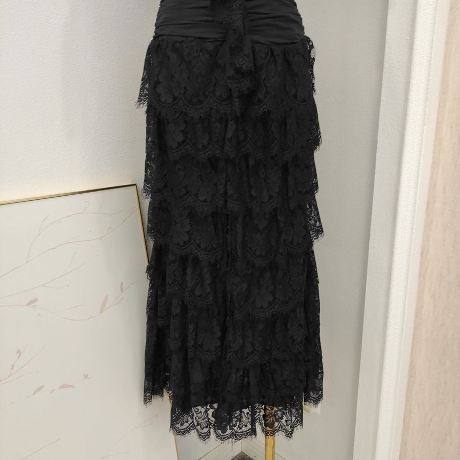 Sheath Square Neckline Lace Black Holiday Dress Birthday Dresses Birthday Outfits SD1246