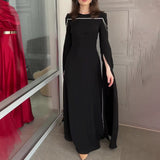 And Winter Fashion Elegant New Solid Color Long Sleeve Dress Women's Dress Dress