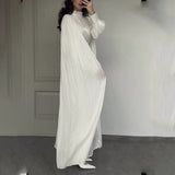 And Intellectual French-Style Collar Simple Fashion Lantern Sleeve Long Sleeve High-Waisted Long-Rise Skirt