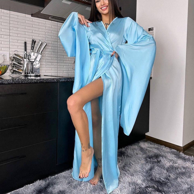 East Autumn And Winter Comfortable Leisure Temperament Home Lady Tied With A Night Gondor Robe Women's Dress