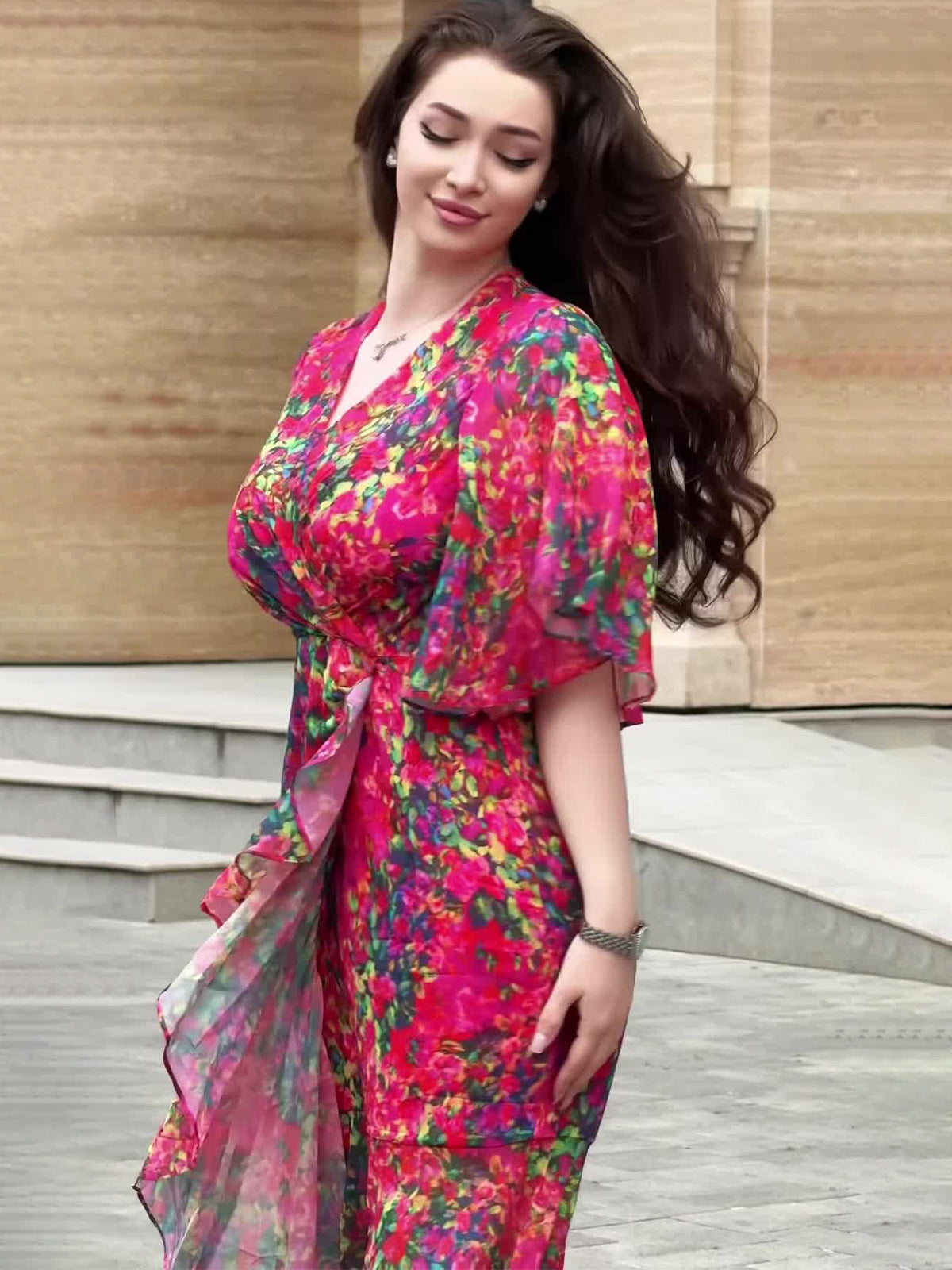2025 New Sexy Elegant Short-Sleeved Dress Sweet Dress Woman