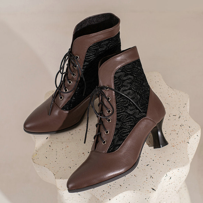 And Short Boots Women Autumn And Winter Lace-Strace Lace-On-Ann Unprecedented Lace For Women And Ankle Boots In Front Of The Lace Of Martin Boots High Quality Shoes