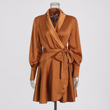 Temperament High Sense Bonded Skirt Women's Dresses Spring 2025 New Collared And Solid-Colored Shirt Skirt