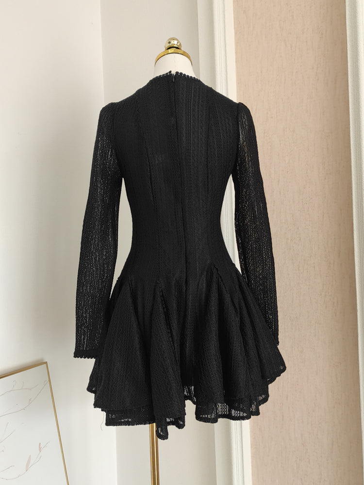 A line Scoop Neckline Black Holiday Dress Travel Vacation Dresses Short Birthday Dress SD1255